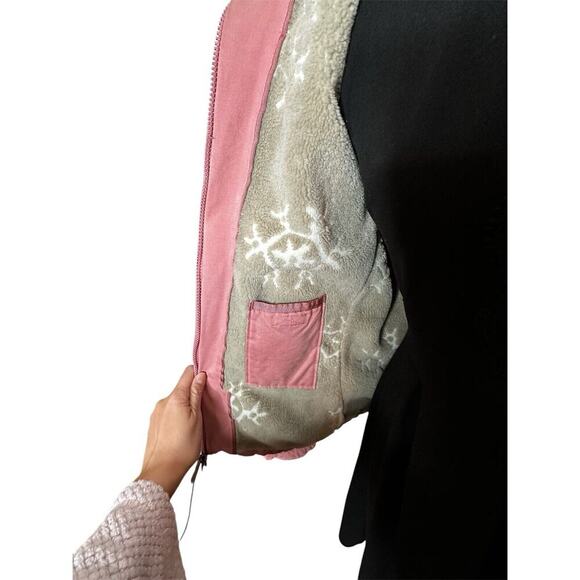 Woolrich Women’s Bomber Jacket Size‎ M Pink Fleece Lined Foldable Hood - Picture 4 of 8
